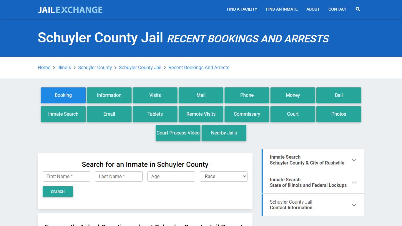 Schuyler County Jail IL Recent Arrests and Bookings - Jail Exchange